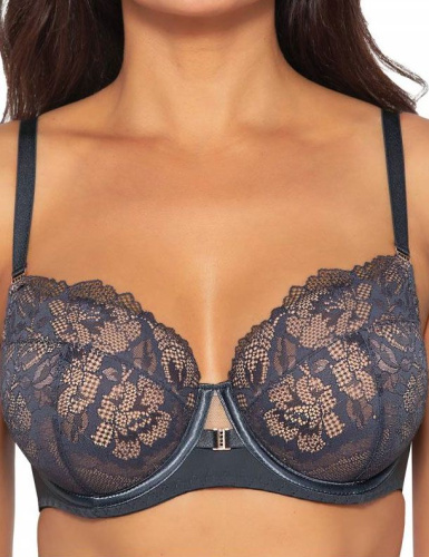 Стильный бюстгальтер на косточках plus size с кружевом фото 10