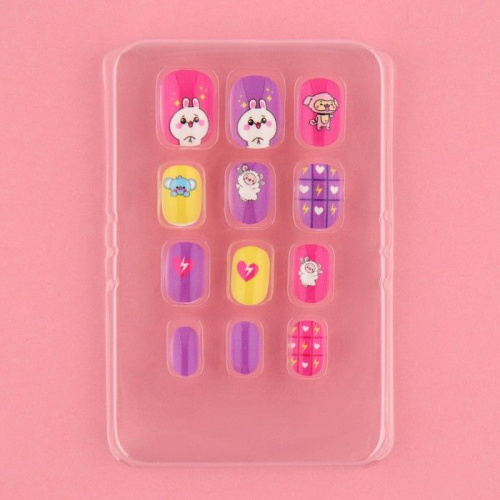 Детские накладные ногти «Милашка» - 12 шт. фото 4