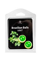 Набор из 2 шариков с массажным маслом Brazilian Balls с ароматом мяты