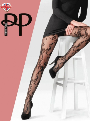 Женские колготы с цветочным рисунком