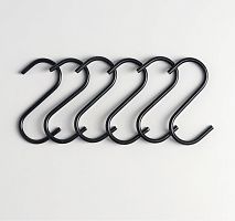 Набор из 6 черных крючков для рейлинга