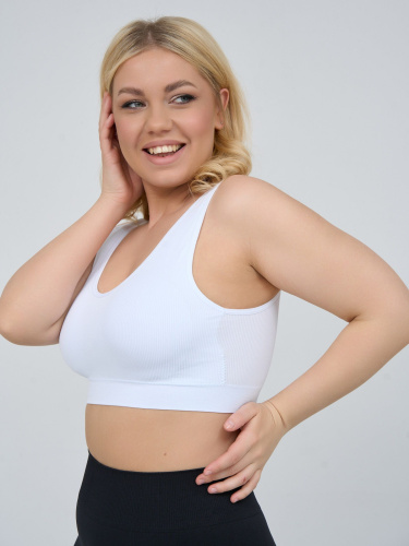 Бюстгальтер-топ в мелкий рубчик фото 6